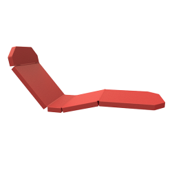 Matelas articulé rouge, fixation par velcro, épaisseur 5 cm